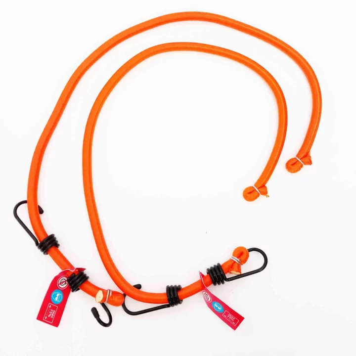 SET 2 pcs ELASTIC STRAP “BUNGEE” 80cmx10mm  WITH SAFETY HOOK  –     TUV