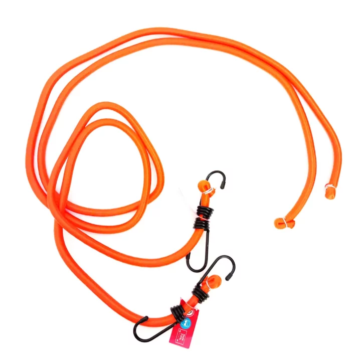 SET 2 pcs ELASTIC STRAP “BUNGEE” 150cmx10mm  WITH SAFETY HOOK  –     TUV