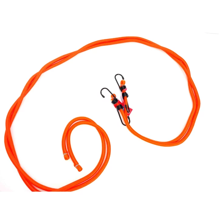 SET 2 pcs ELASTIC STRAP “BUNGEE” 200cmx10mm  WITH SAFETY HOOK  –     TUV