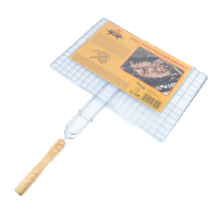BBQ GRILL WITH WOODEN HANDLE